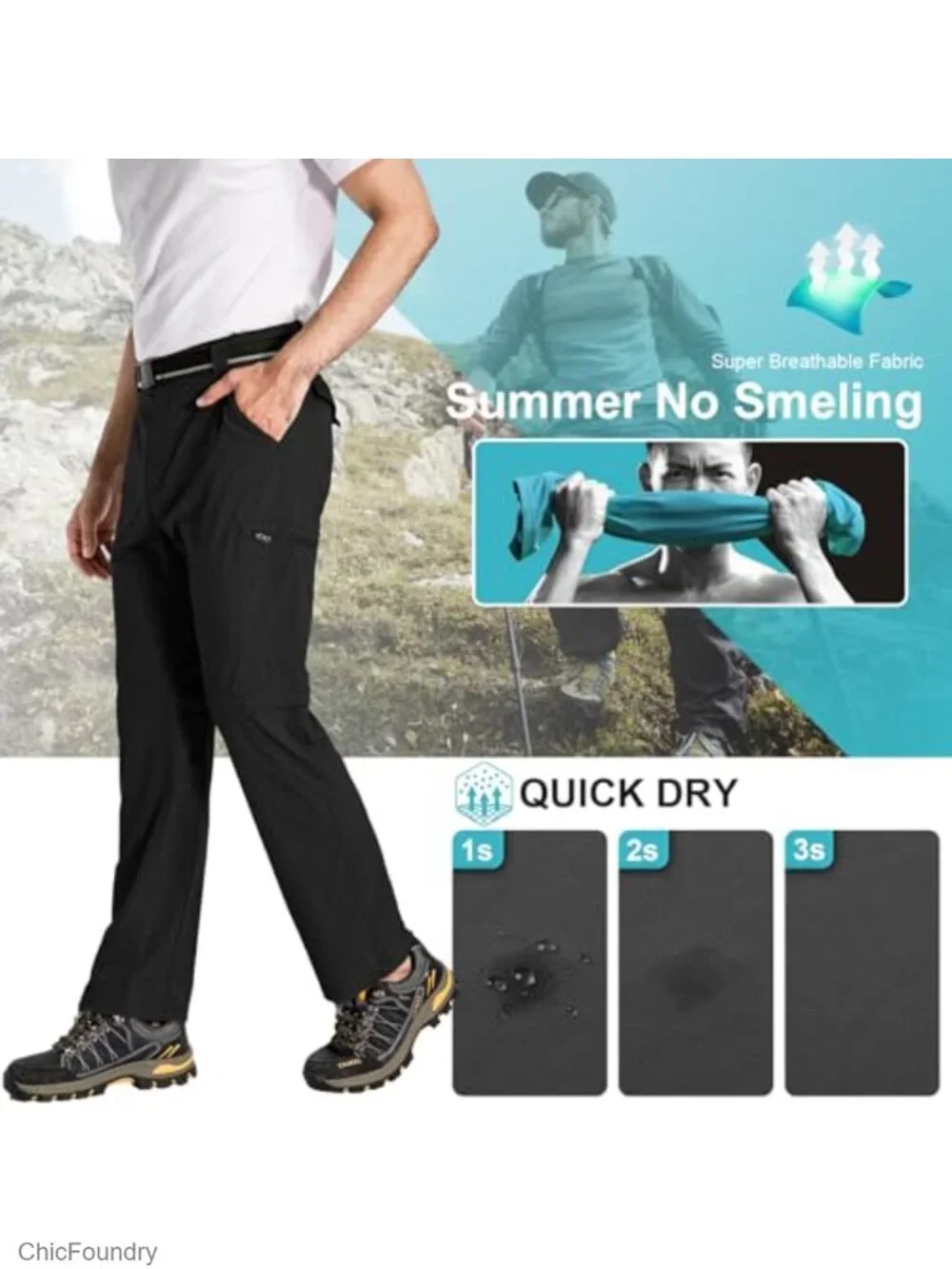 Convertible Hiking Pants Lightweight Quick Dry Zip Off Cargo Pants